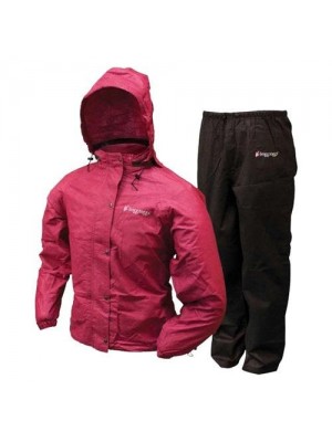 Frogg Toggs Women's All Purpose Rain Suit, Cherry/Black, Medium