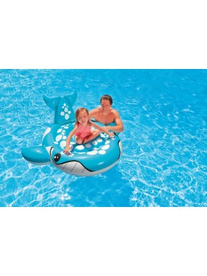 Intex Bashful Blue Whale Ride-On, 60" X 63", for Ages 3+