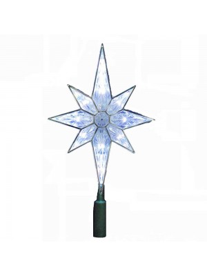 Kurt Adler 10-Light 10-1/2-Inch Clear LED 8-Point Star Treetop