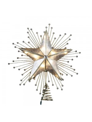 Kurt Adler 10-Inch 5-Point Capiz Star Treetop with Rays and Beads
