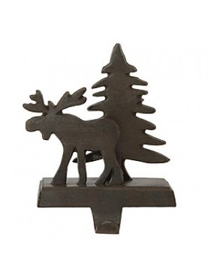 Park Designs Moose and Tree Stocking Holder - Iron Finish