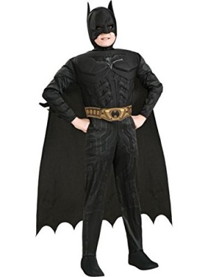 Batman Dark Knight Rises Child's Deluxe Muscle Chest Batman Costume with Mask/Headpiece and Cape - Small