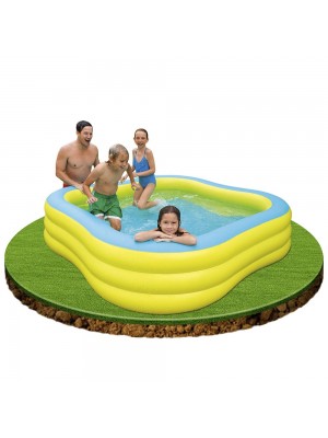 Intex Swim Center Family Inflatable Pool, 90" X 90" X 22", for Ages 6+, Color may vary