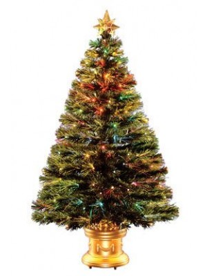National Tree Fiber Optic Christmas Tree Gold 3' 140 Tips